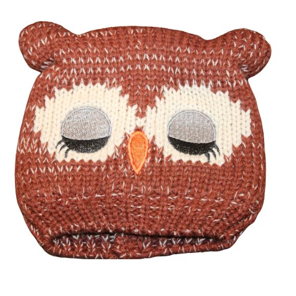 4/$20 🏷 Owl Knit Winter Hat Size 0-6m - Picture 1 of 2